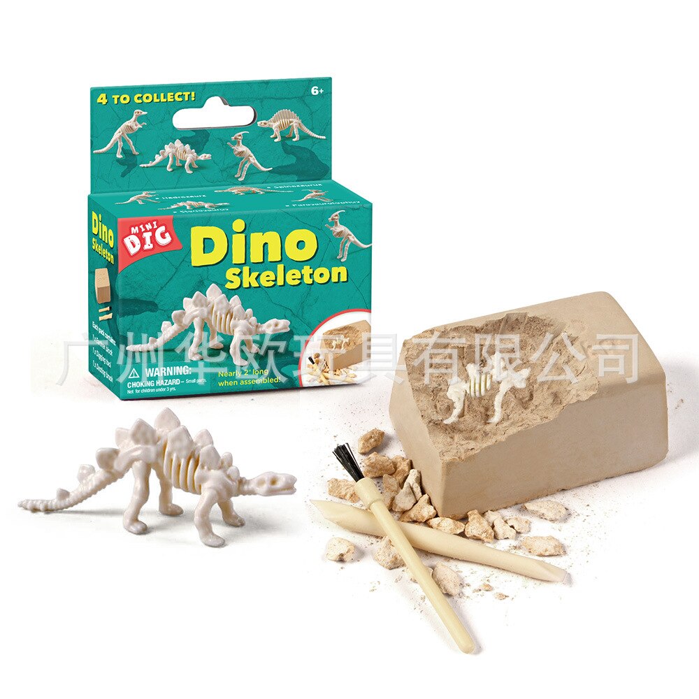 Kinderen Creatieve Diy Mijnbouw Speelgoed Pinguïn Piraat Schat Gem Kinderen Puzzel Exploratie Mijnbouw Speelgoed: Dinosaur