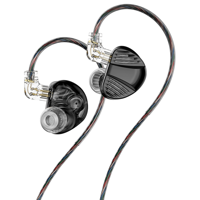 TRN V10 Profi-Kopfhörer 2BA+2DD Dual dynamisch Treiber und Dual ausgewogen Anker hybrid in-Ohr-Monitor-Kopfhörer: schwarz