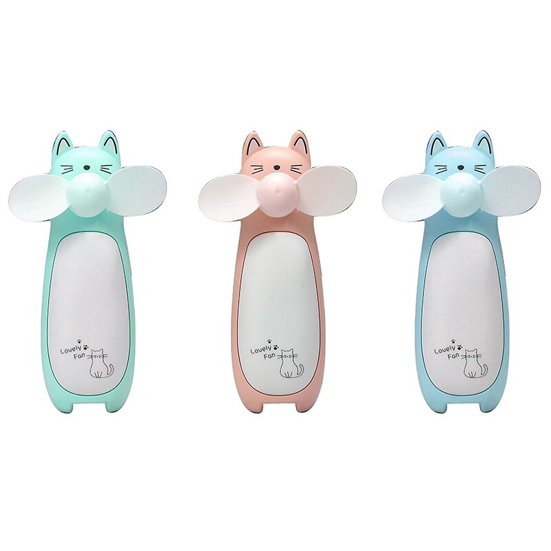 Kreative Outdoor Kleinen Ventilator Mini Cartoon Katze Fan Handheld Tragbare Lade Lüfter Led Nacht Licht Kleine Fan