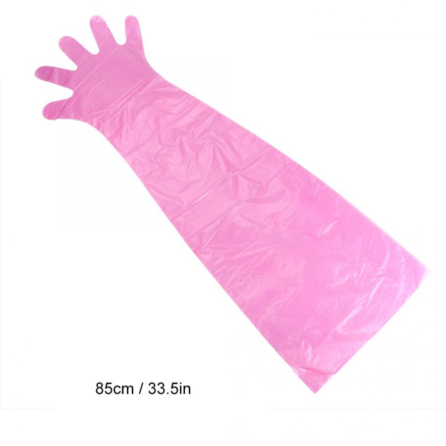 Safety Gloves 50Pcs/Bag Plastic Disposable Long Arm Gloves for Farm Falimy work gloves