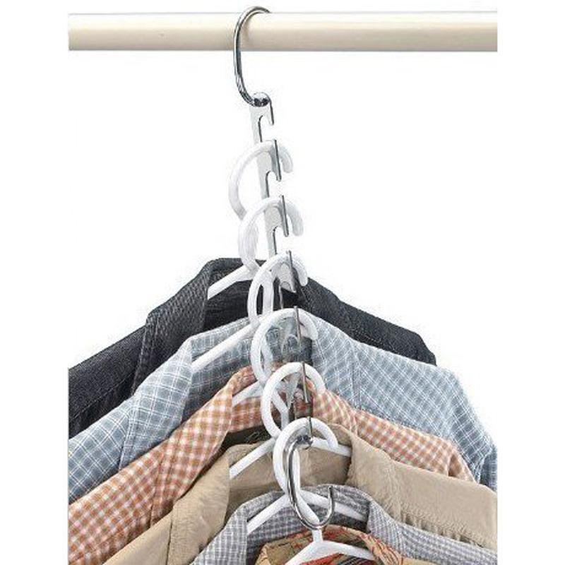 2/4/6/8/10 stücke Magie KleiderbüGel Hängen Kette Metall Tuch Schrank Aufhänger Hemden Ordentlich Sparen raum Organizer KleiderbüGel