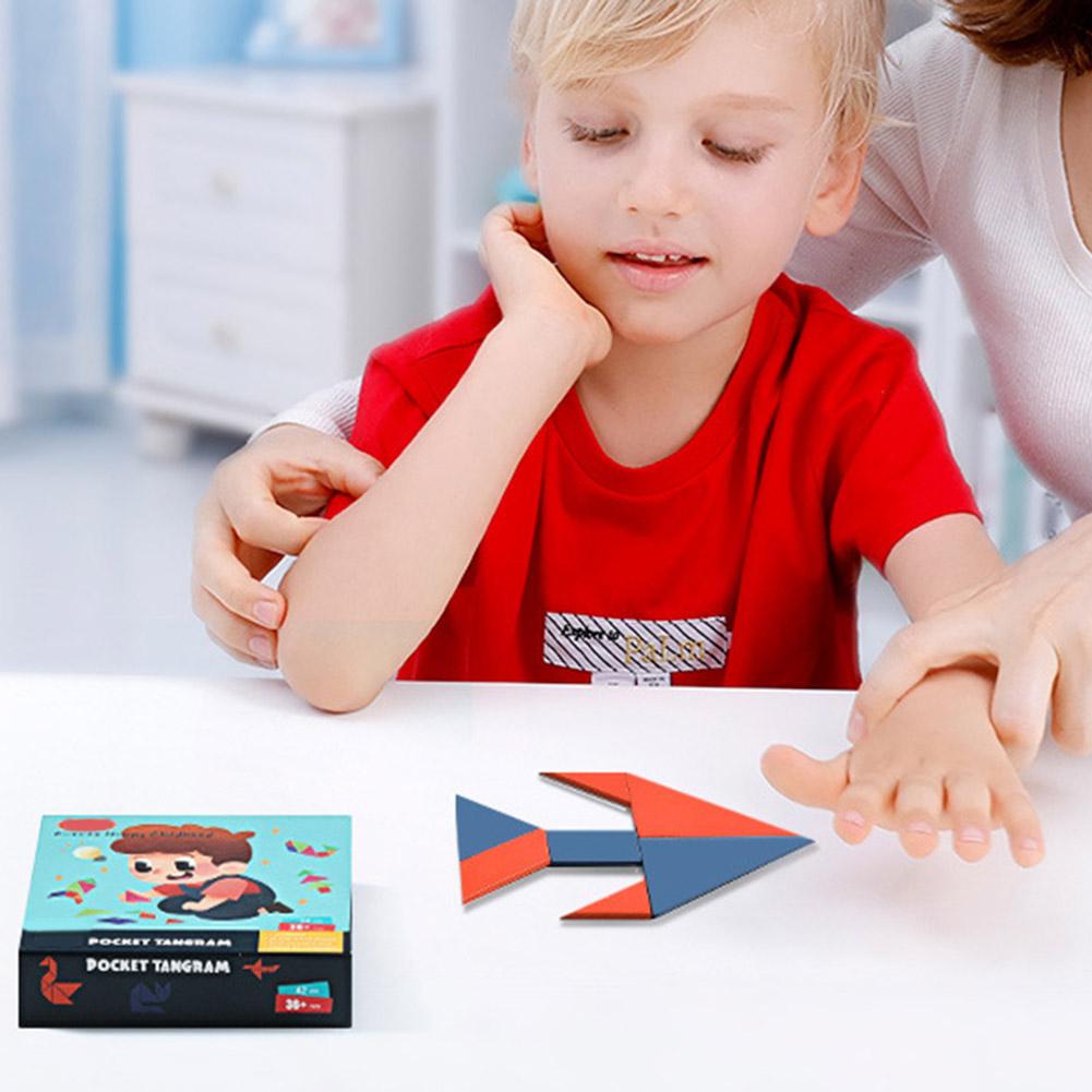 2 Set Creatieve Qiqiaoban Tangram Bordspel Puzzel Speelgoed Voor Kind Kid Verbeteren Hersenen Denken Cerebellaire Balans