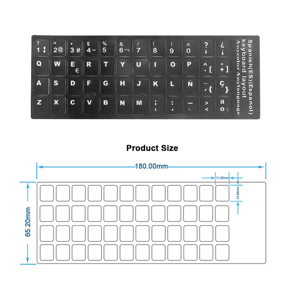 Pegatinas de teclado ruso, francés, ruso, español, árabe, adhesivos para portátil, fundas de teclado de escritorio