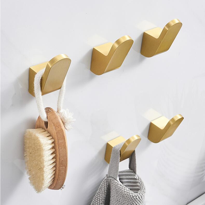 Witte Badkamer Robe Haken Ruimte Aluminium Haken Voor Opknoping Kleding Haak Deur Muur Enkele Haken Badkamer Accessoires Handdoek Haak