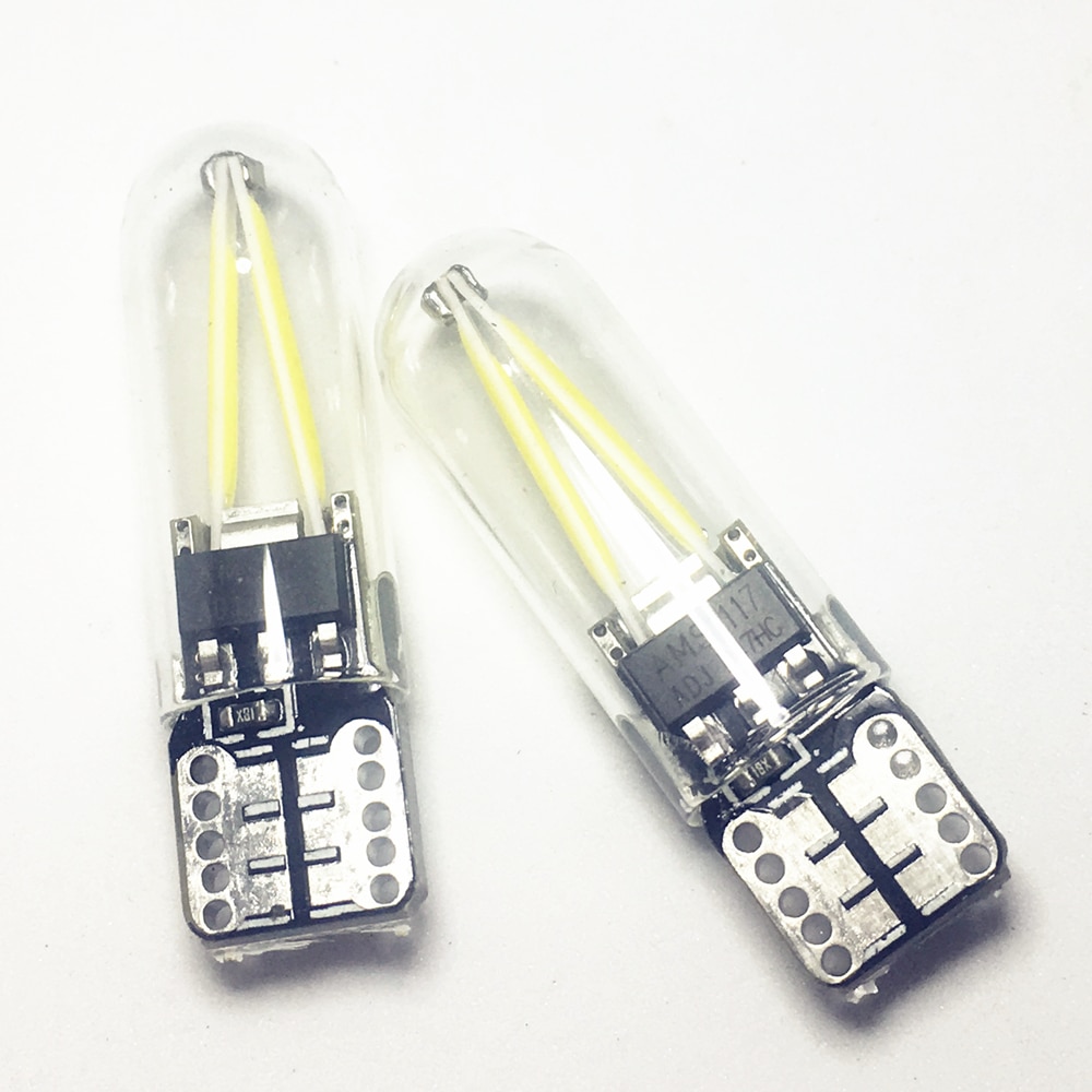 2 stks W5W led Lamp T10 LED drl Auto interieur licht rood Wit Geel Crystal blue SMD 194 168 COB glas Auto Filament Lamp 12 v