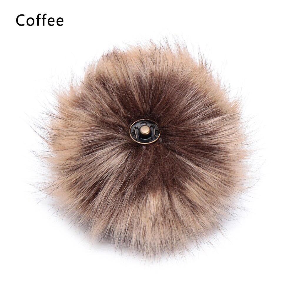 1pc boules de poils en fausse fourrure de renard douces et colorées, bouton-pression, boucle, bonnet tricoté, pompon, sacs à vêtements, accessoires de couture, outils: Café
