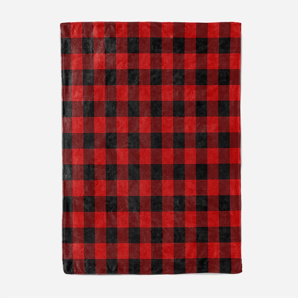 Onglyp röd och svart rutig filt varm mjuk plysch filt för bäddsoffa soffa heminredning filtar mysigt flanellöverkast: 150 x 160cm