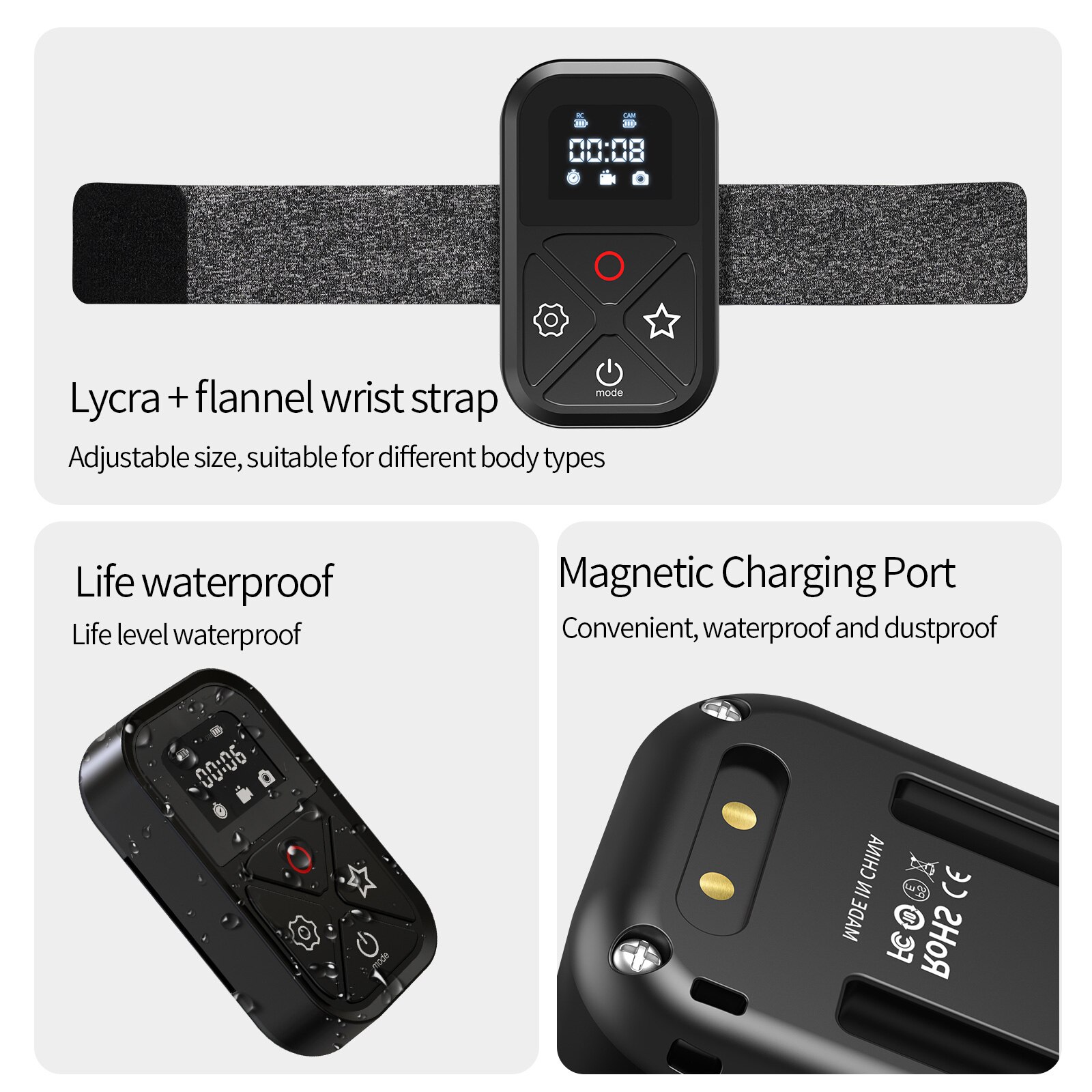 Telesin GP-RMT-T10 Waterdichte Smart Bt Draadloze ... – Grandado