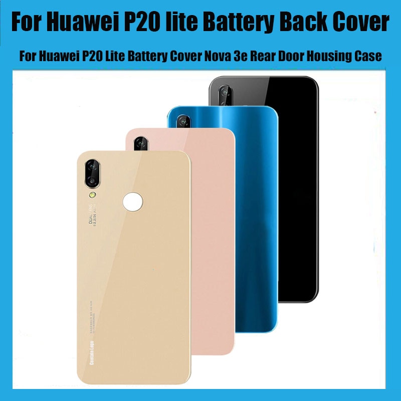 Funda trasera de cristal para Huawei P20 lite, protector de batería con lente de cámara para Huawei P20 Lite Nova 3e
