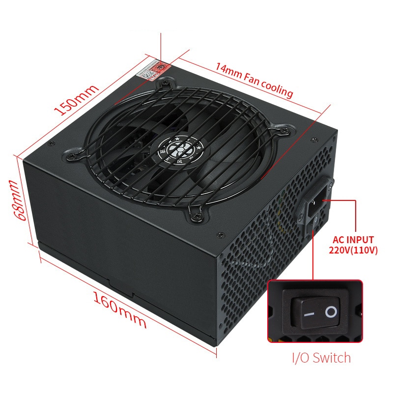 Taifast atx power supply 600 fonte 600w pico psu mining rig for pc gaming power supplies computer accessories 80 plus super mini