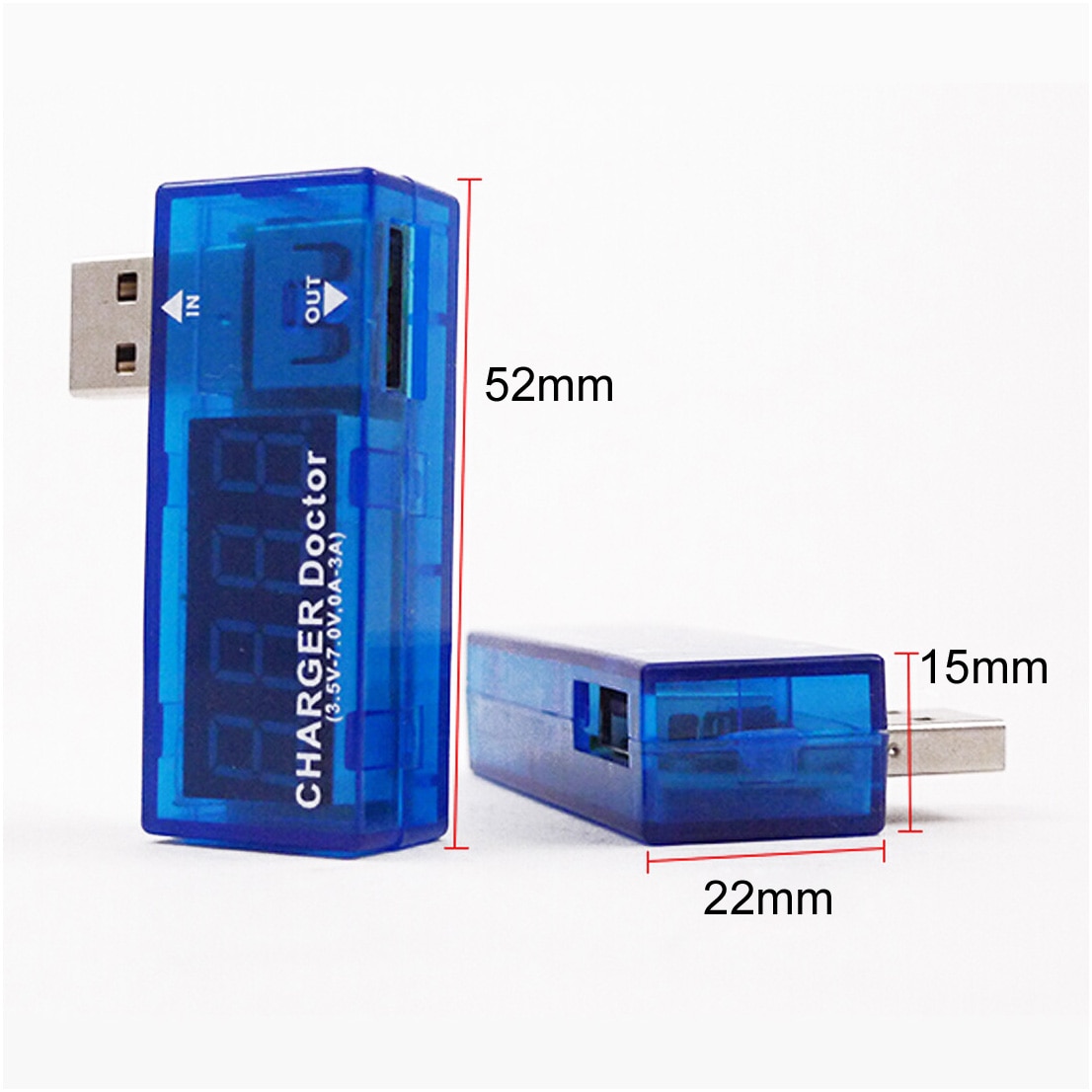 Usb lader doktor strøm ladestrøm spenningstester voltmeter amperemeter elektronikk digital usb mobilmåler