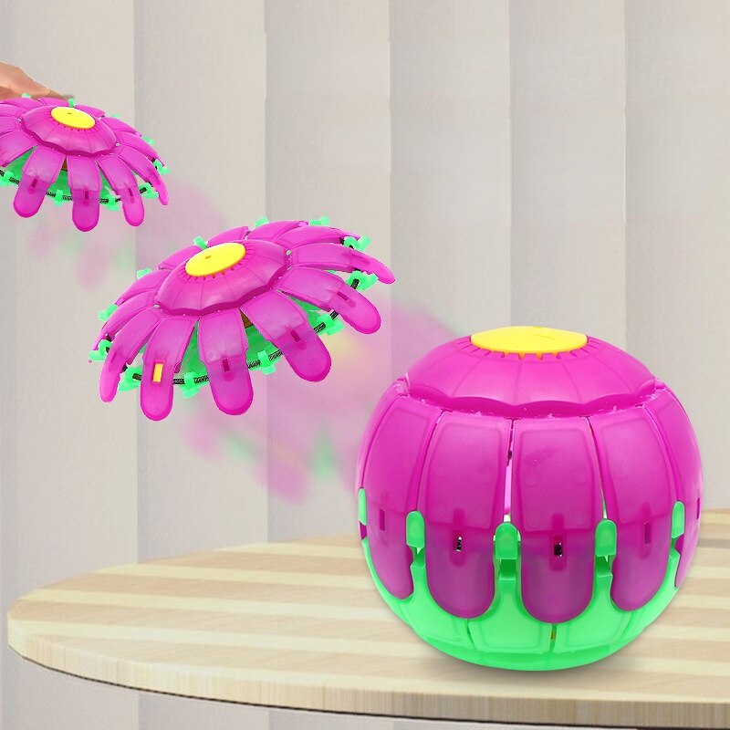 Led Flying Ufo Platte Gooien Bal Kinderen Speelgoed Outdoor Pompoen Bal Tuin Basketbal Spel Met Led Licht Muziek Educatief speelgoed