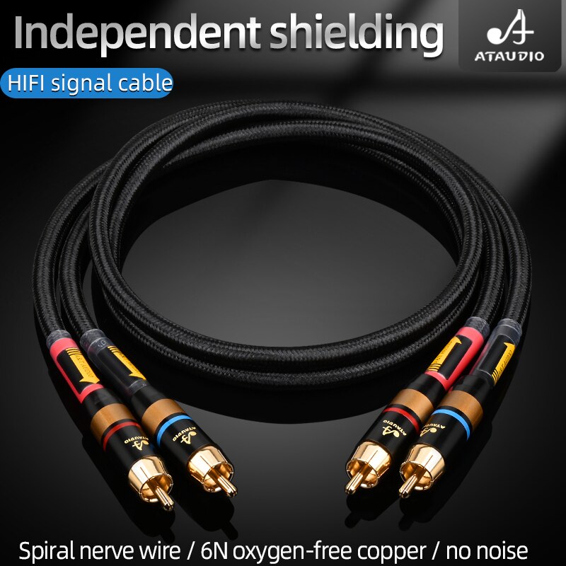 Jedna para kabli HIFI RCA HiFi główny rdzeń niezależne ekranowanie kabel audio rca do rca kabel audio 6N OFC: 2 m