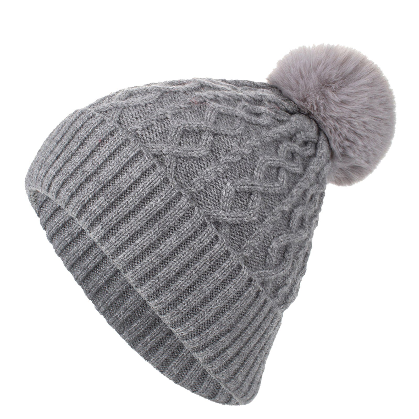 E nuovissimo E di alta qualità inverno esterno neutro per adulti mantenere caldi cappelli per capelli cappello di lana lavorato a maglia in peluche caldo E confortevole: GY