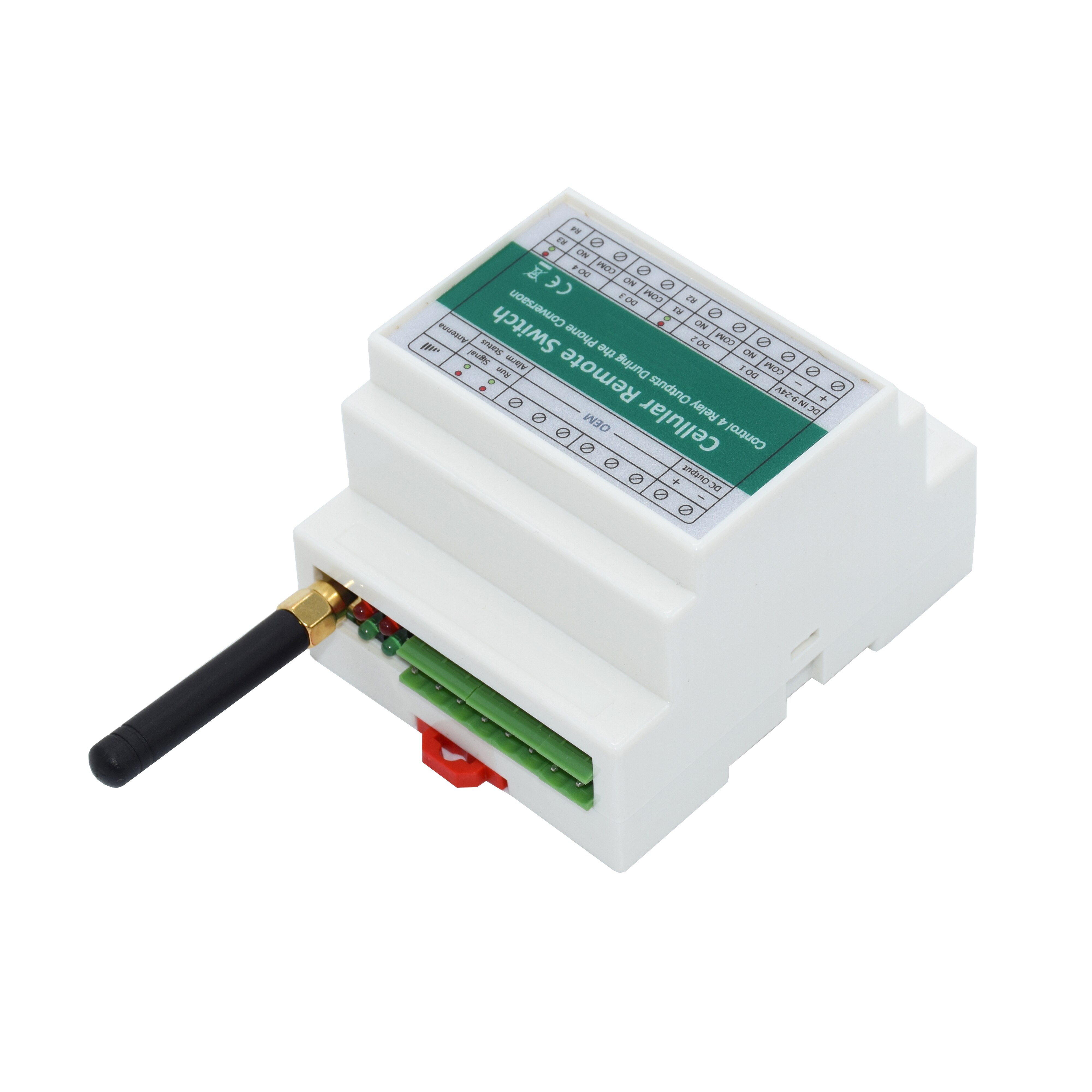 DIN-rail GSM SMS Remote Control 4 Channel Relay Output Switch Controller