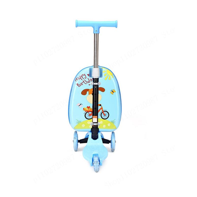 Maleta de patinete para niños con ruedas, bonita maleta de viaje portátil, equipaje de transporte, monopatín, cubierta de carrito perezosa de dibujos animados
