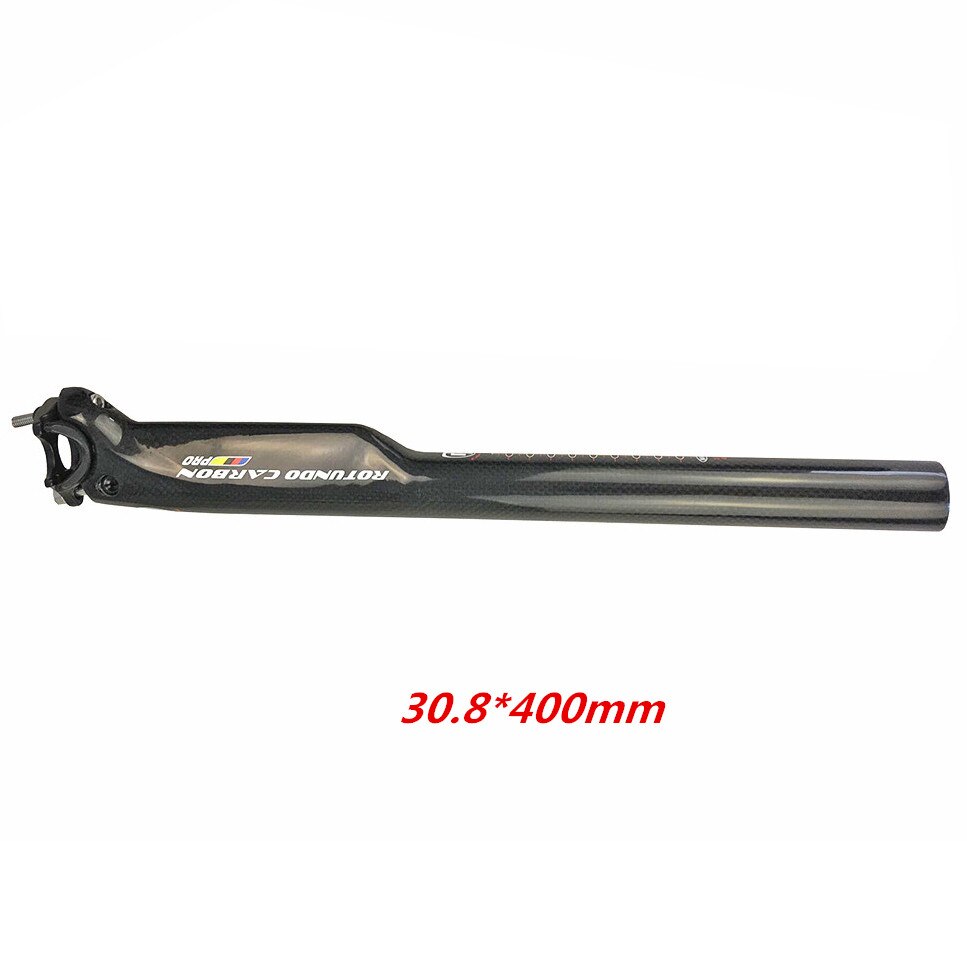ROTUNDO-tija de sillín de bicicleta, fibra de carbono, tubo para asiento de bicicleta de montaña, 27,2/30,8/31,6mm, 3k, brillante, ciclismo: 30 8