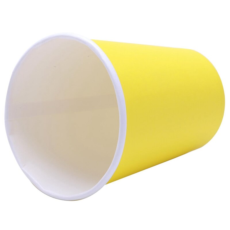 40 Paper Cups (9Oz) - Plain Effen Kleuren Verjaardagsfeestje Servies Catering (Zwart & Geel)