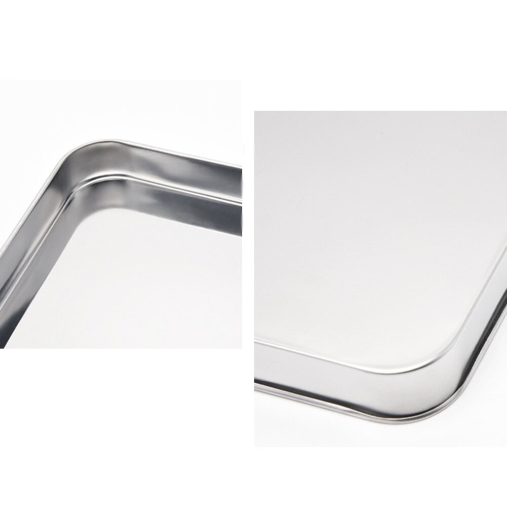 10inch Stainless Steel Baking Tray Rectangular Rice Noodles Roll Plate Steaming Dish for Home Restaurant