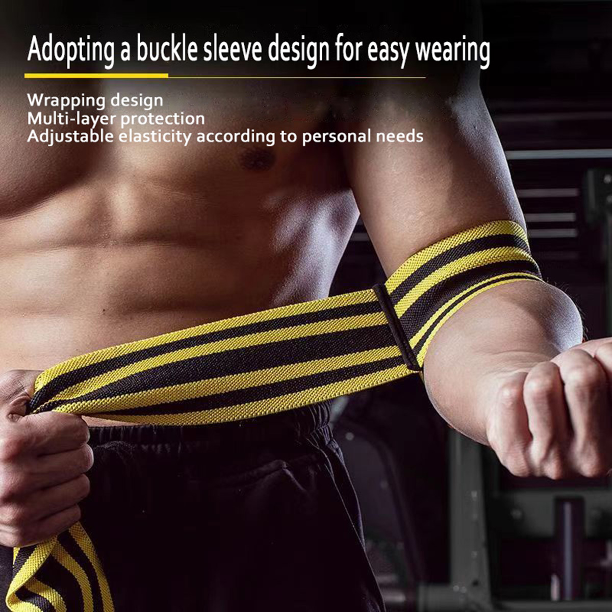 1 styck lindningsbara kompressionssportremmar armbågsskydd fitness tyngdlyftningsutrustning skyddsutrustning