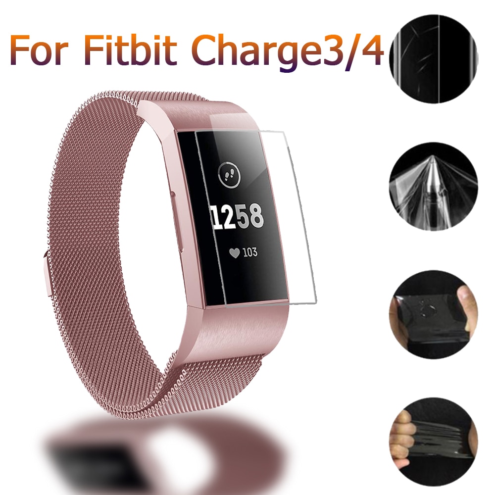 full dekker skjermbeskytter til fitbit lade 3 myk beskyttelsesfilm til fitbit lade 3 lade 4 ikke herdet glass