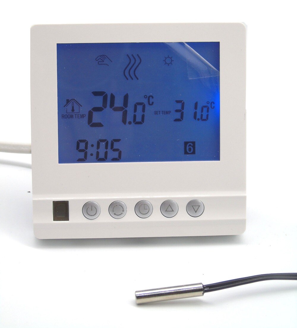 EU underfloor heating thermostat weekly programmable with valve control