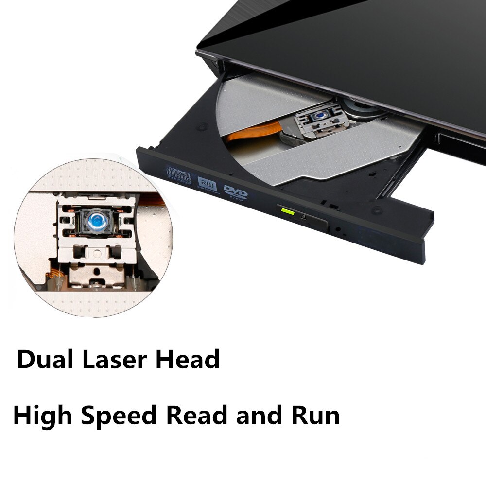 Kuwfi externe usb 3.0 drive cd dvd usb optische drive dvd rw cd-brander cd/dvd-romspeler voor laptop/pc