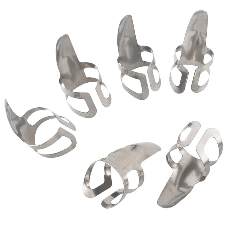 6Pcs Finger Picks Stainless Steel Metal Banjo Ukulele Guitar Picks