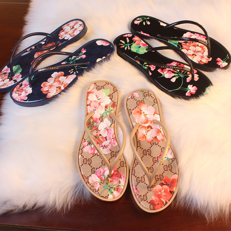 Gelée chaussures femme gelée tongs femmes sandales fleur dames plat pantoufles Zapatos Mujer Sapatos Femininos directe