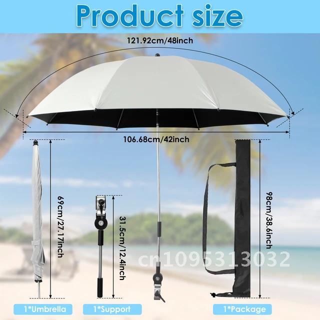 Soleil plage extérieur ombre parapluie Anti-Uv parapluie Camping plage avec pluie Protection solaire pince Parasol chaise équipement parapluie