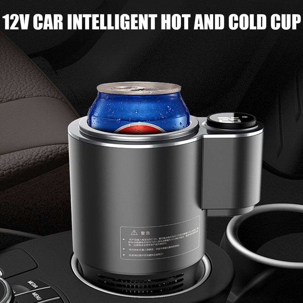 Universele Thermos Gekoelde Bekerhouder Smart Cup Rustig Auto Intelligente Mini Koelkast 2-In-1 Verwarming/koeling Cup