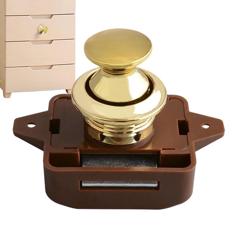 Keyless RV Push Cabinet Locks Metal camping Cupboard Push Button RV Compartment Latch Catches Locks For Caravan Yacht Boat