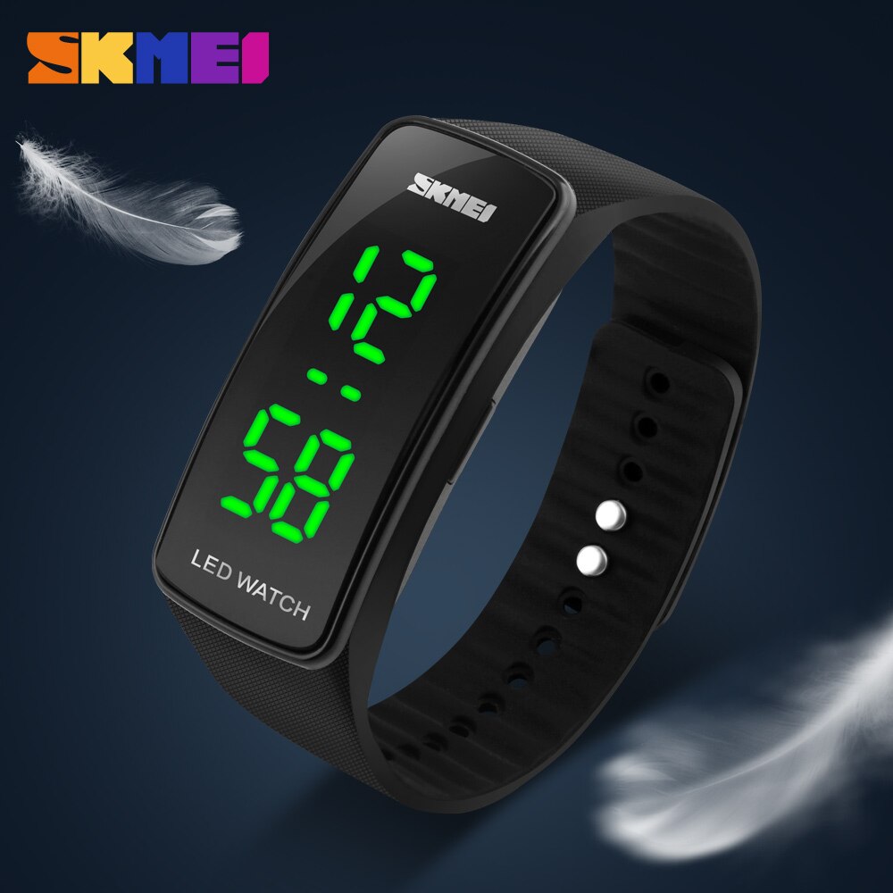Skmei sport digitale horloges voor dames led digitale waterdichte polshorloges siliconen band complete kalender relogio feminino girl
