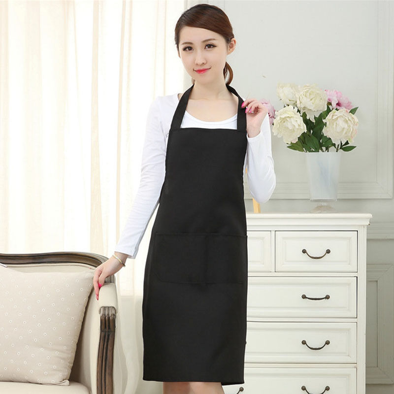Delantal con pechera para Chef con bolsillos, correa para el cuello, delantales de tela para cocinar, manualidades, limpieza del hogar, Chef para hombres y mujeres, lavable a máquina