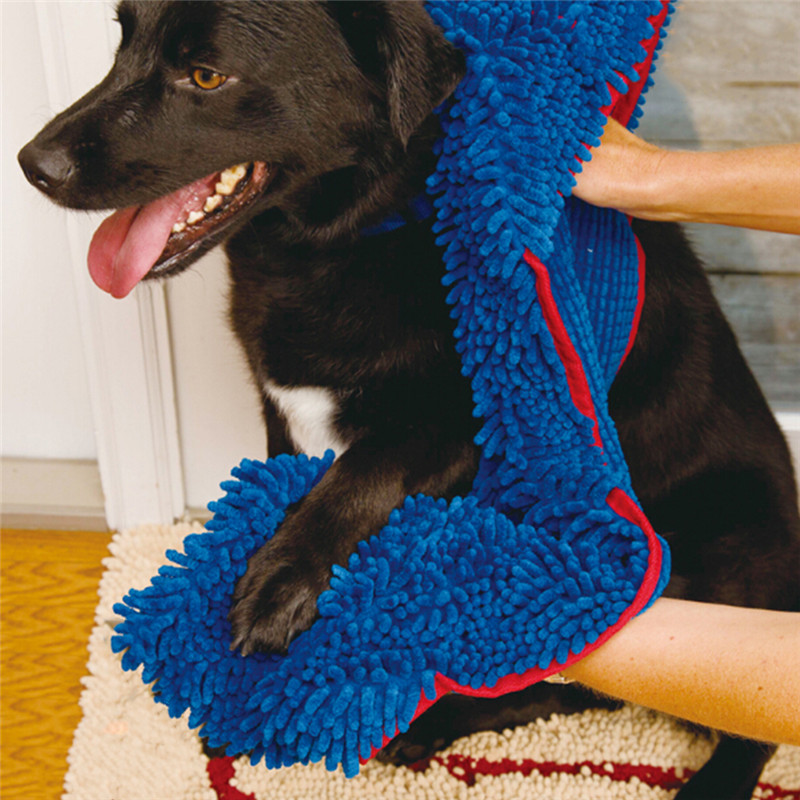 Toalla seca de baño para perros con bolsillos de mano, duradera, de secado rápido, lavable, para evitar el barro y la suciedad, productos para mascotas, suministros para perros 979645