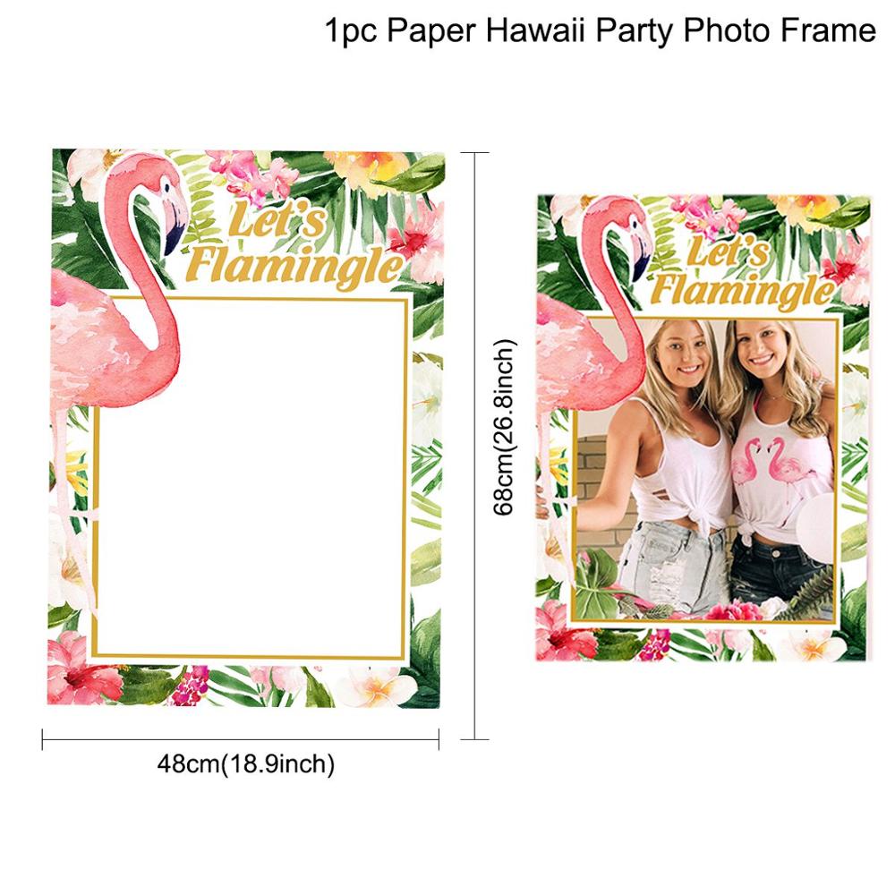Hawaii krans kunstige blomster hawaii fest indretning hawaiian blomst halskæde blomsterkrans flamingo fest indretning hawaii garlan: Papirramme 1pc