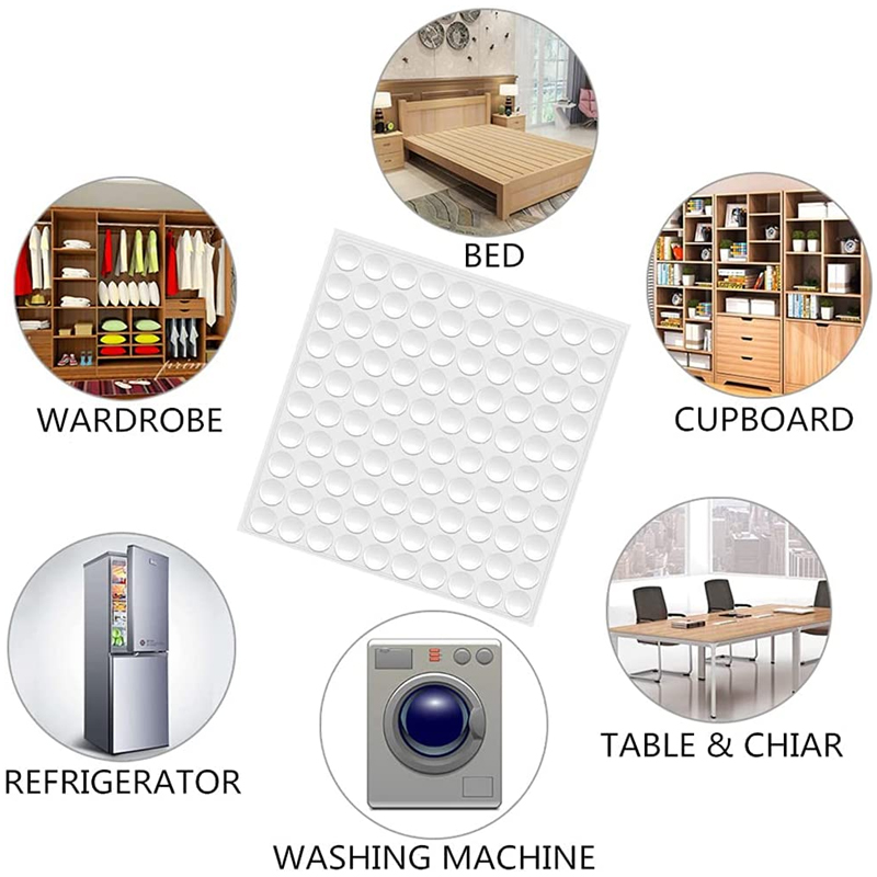 Ronde/vierkante bumper zelfklevende deurstopper rubberen demperbuffer zwart/helder siliconen meubellade beschermkussen