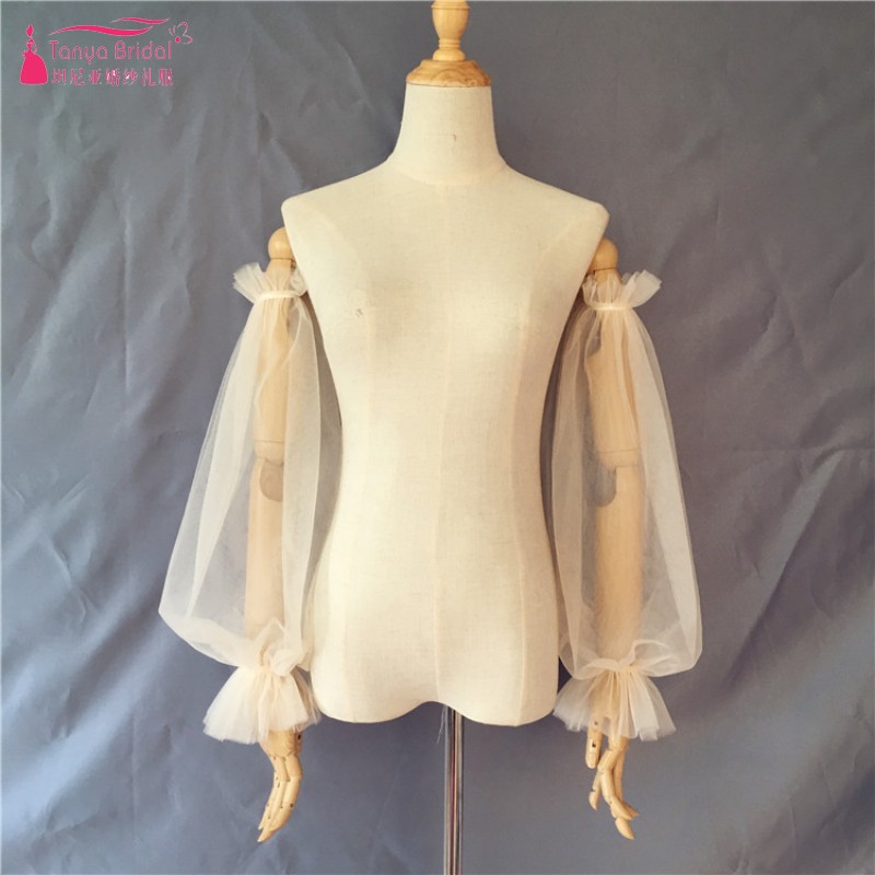 Neue Elegante Champagne Hochzeit Handschuhe Weichen Hochzeit Zubehör Up und unten elastische puff ärmeln DQG815