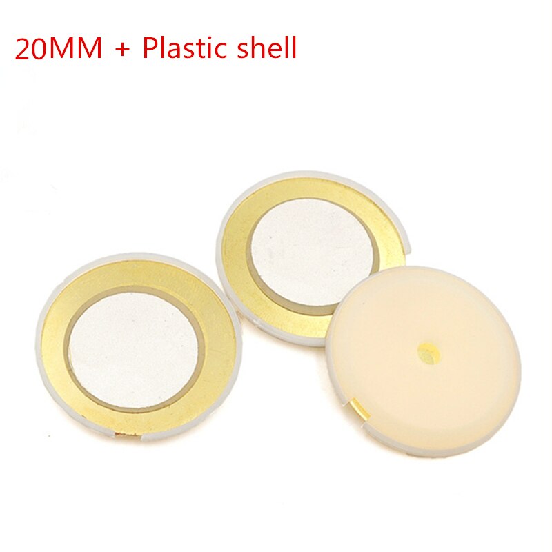 100Pcs/lot 20MM Piezoelectric Piezo Ceramic Plate Ceramic 15MM Piezo For Buzzer Loudspeaker + plastic shell