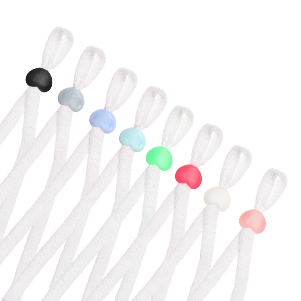 Cordones de silicona antideslizantes con hebilla del acollador, accesorios para mascarillas, amor, novedad, 50 Uds.