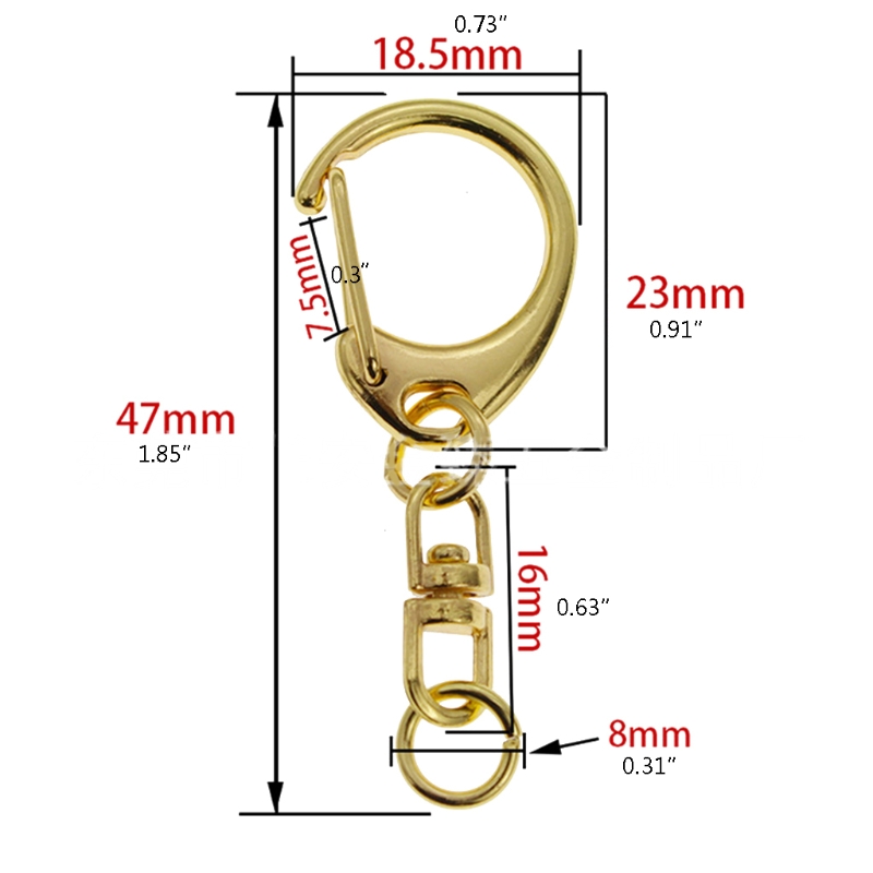 10 stuks voor sleutelhanger met ketting D karabijnhaak splitsleutelhanger metaal voor sleutelhanger Har