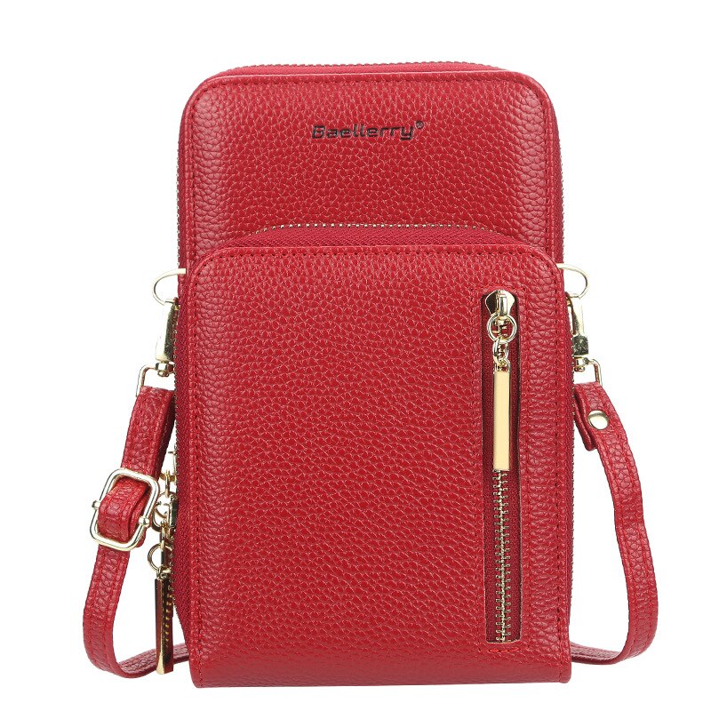 Petit sac d&#39;été à deux poches pour femmes, , sacs à main pour téléphone de supérieure, petits sacs à la pour filles: Red