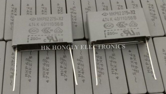 20 piezas MKP62 275V X2 474K 684K 105K 155K 225K 335K 0,47 UF 0,68 UF 1UF 1,5 UF 2,2 UF 3,3 UF 275VAC P = 27mm Condensador de película: 474K 0.47UF