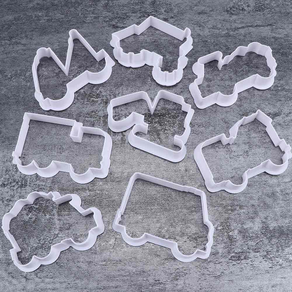 8 st/set 3d tecknade söta plaster i form av småkakor präglande bakverk pepparkakor chokladfondant bakform bakform
