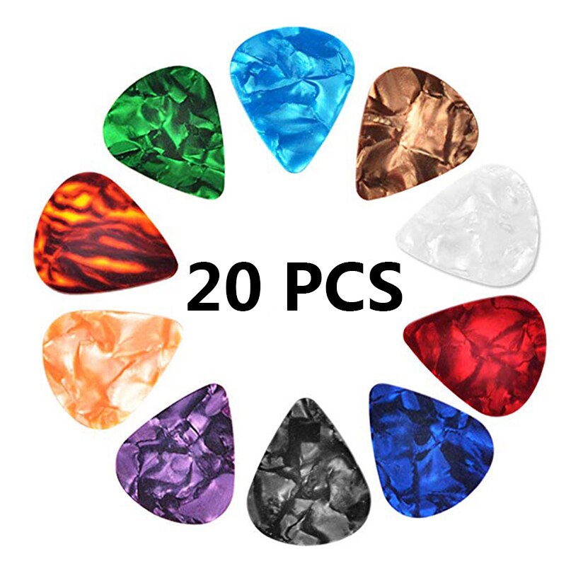 10Pcs / 20pcs Guitar Picks with Holder Set Stringed Musical Instrument Bass Ukulele Guitarra Pick Parts Guitarra Accessories: 20pcs