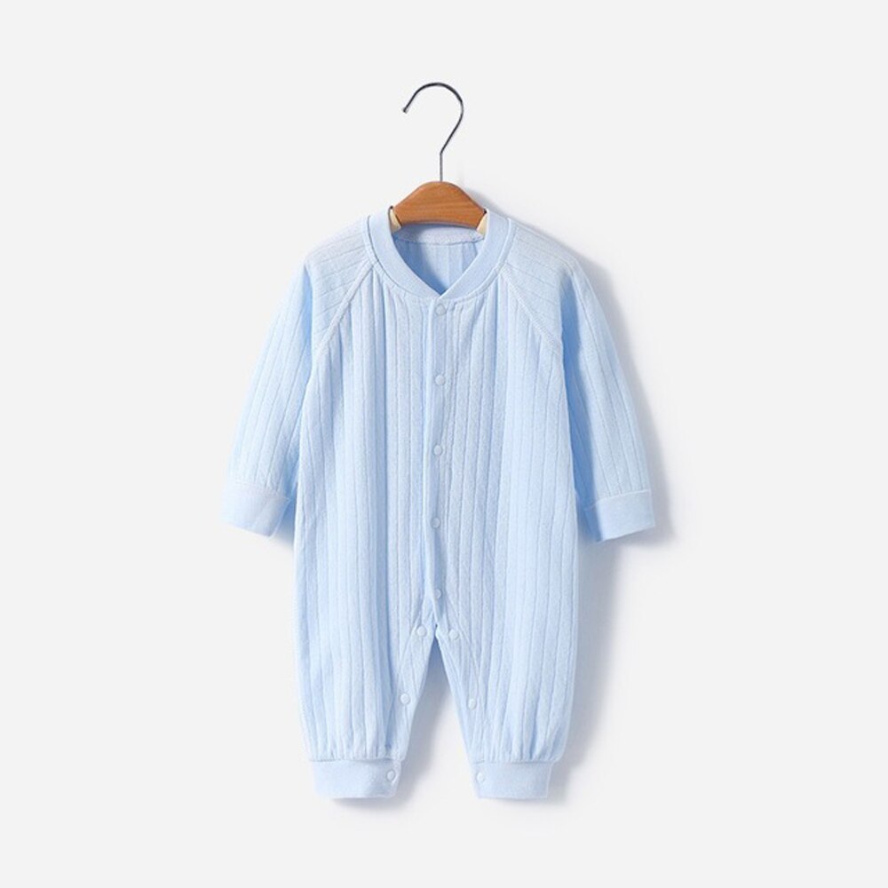 Baby Romper Pak De Jurk Lange Mouw Katoenen Baby Klim Kleding Kleding Baby Jumpsuit Vier Seizoenen Rompertjes Jongen Baby Nachtkleding: Sky Blue / 3M