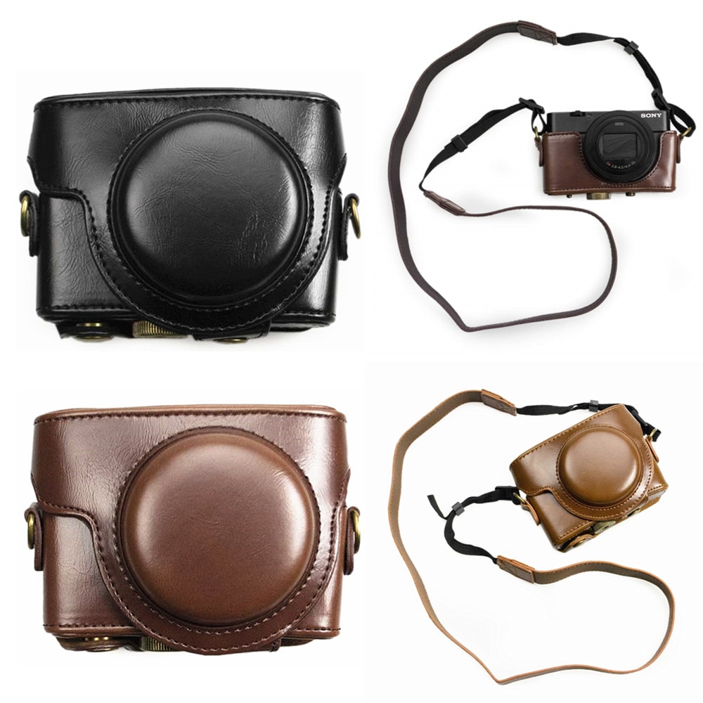 Étui pour appareil photo en cuir PU rétro, housse rigide pour Sony RX100 Mark VI V VA IV III II RX100M6 RX100M5 RX100VA RX100M4 RX100M3