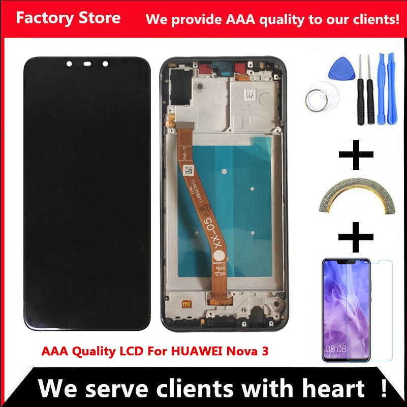 10-Touch AAA LCD For Huawei Nova 3 LCD With Frame Display Screen For Huawei Nova 3 Screen Display PAR-LX1 PAR-LX9 LCD