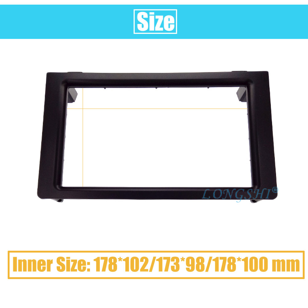 Marco de salpicadero para coche con doble Din LONGSHI para Radio para SAAB 93-3, DVD para Panel estéreo, marco exterior con bisel embellecedor 2din