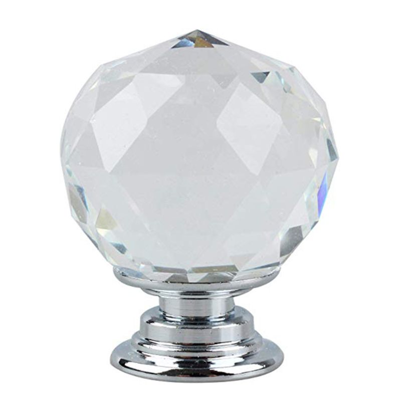 4 stuks kristallen ladeknoppen, glazen kastknoppen, ruitvormige ladegrepen